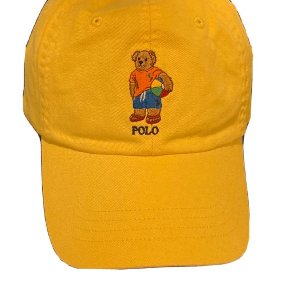 Polo Ralph Lauren Polo Bear Hat Cap Yellow Beach Bear NWT - Picture 1 of 2